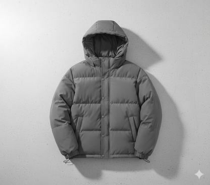 Warme Herren Steppjacke mit Kapuze | Winter Casual