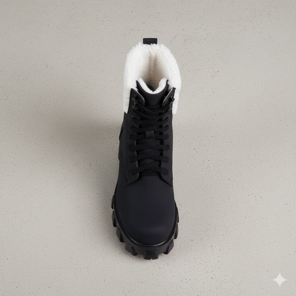 Damen Winter Schnürstiefel mit Fellfutter | Vegan & Rutschfest