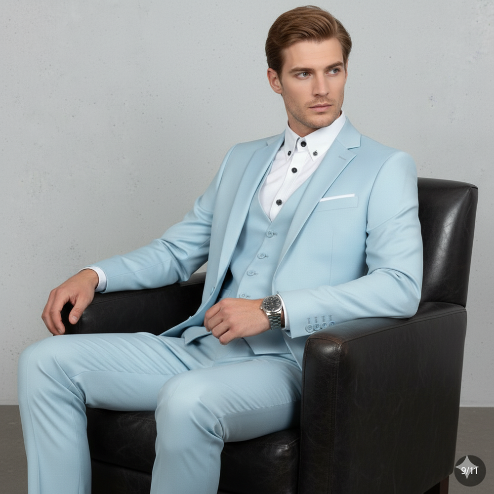 Herren Anzug 3-teilig | Slim Fit Elegant für Business & Hochzeit