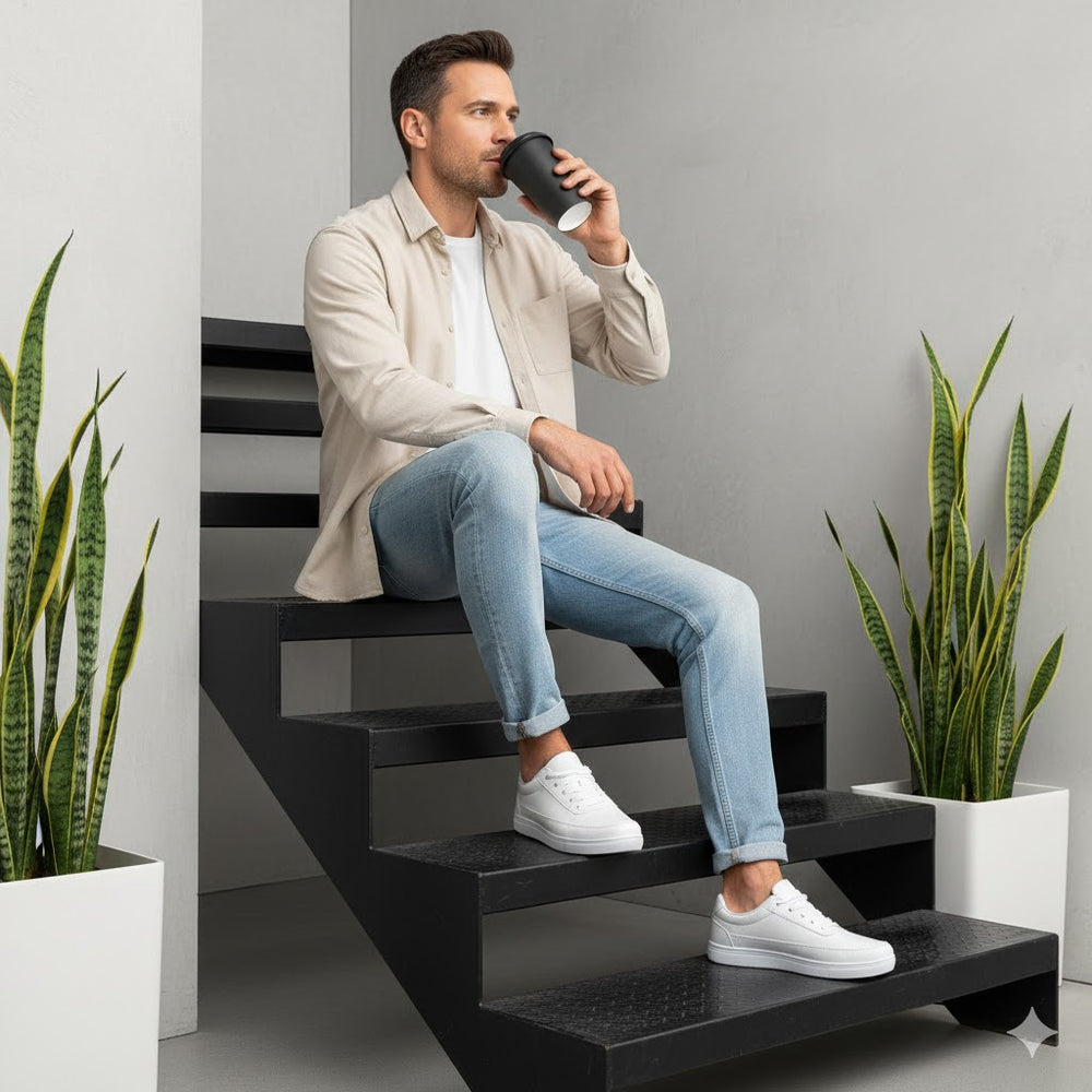 Herren Sneaker Weiß | Bequem & Atmungsaktiv für Alltag & Herbst