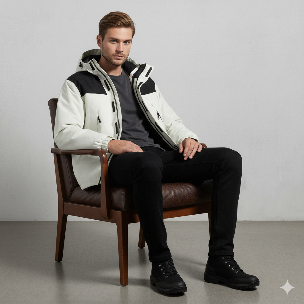 Herren Outdoorjacke mit Kapuze | Winddicht & Leicht | Freizeit