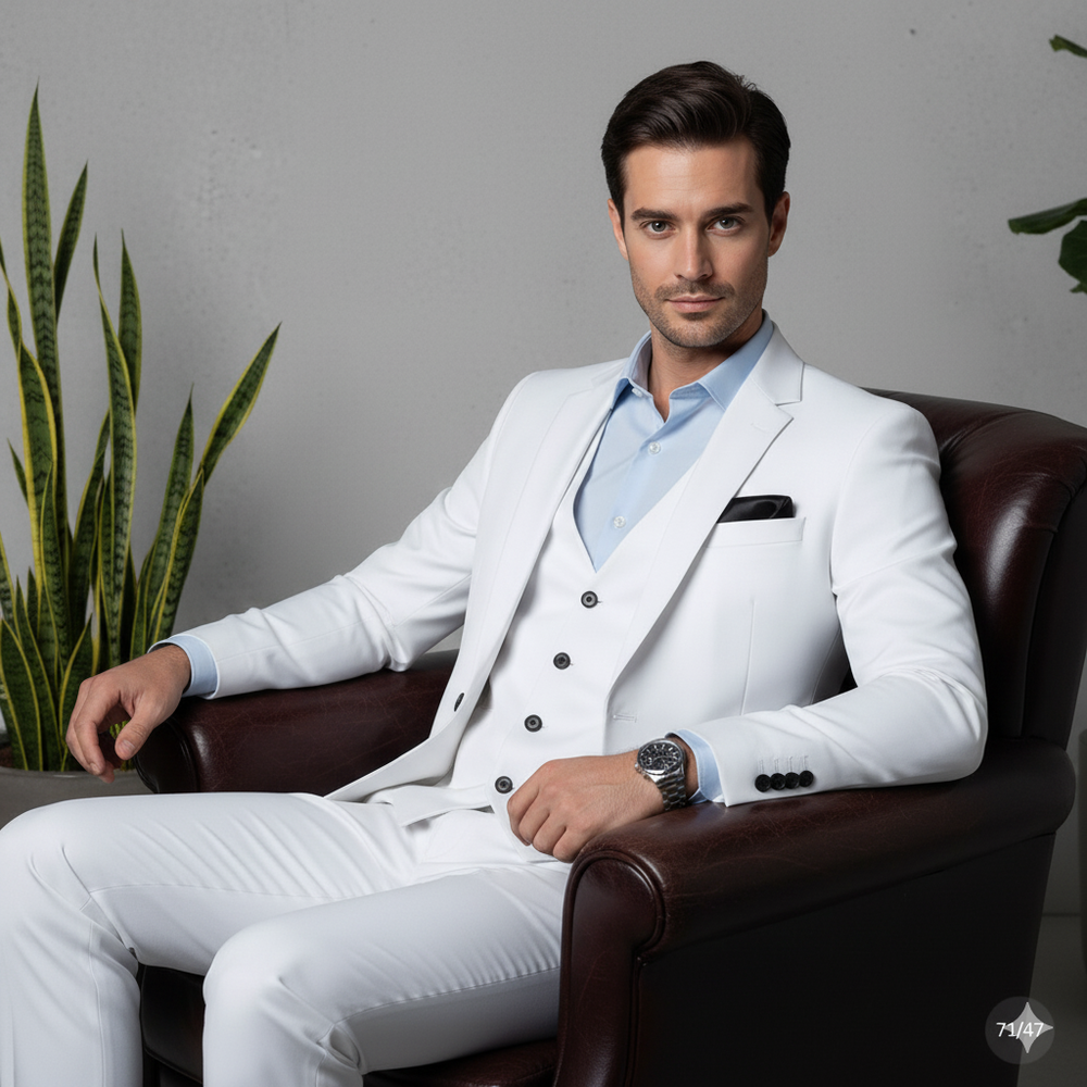 Herren Anzug 3-teilig | Slim Fit Elegant für Business & Hochzeit