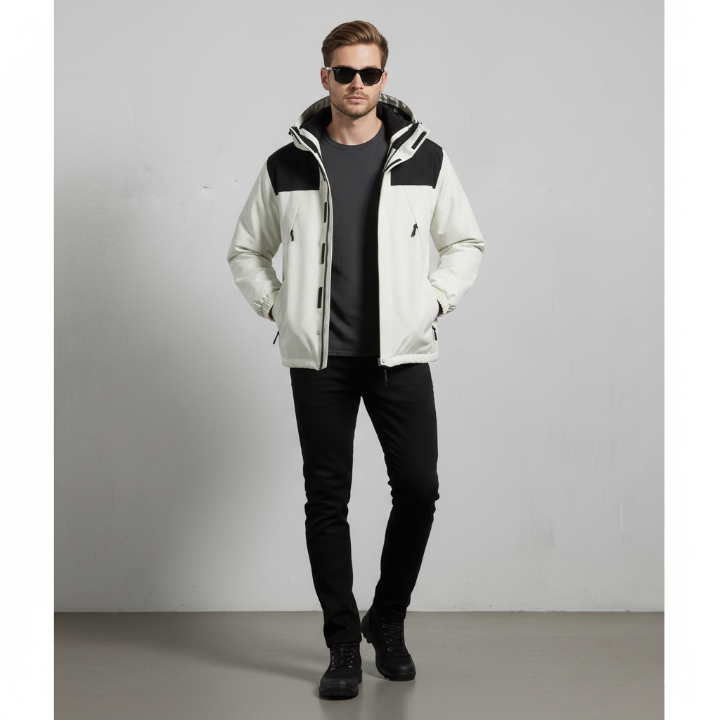 Herren Outdoorjacke mit Kapuze | Winddicht & Leicht | Freizeit