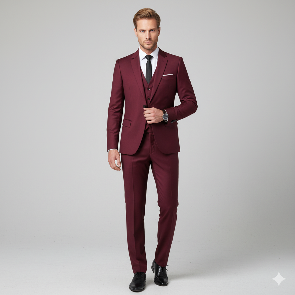 Herren Anzug 3-teilig | Slim Fit Elegant für Business & Hochzeit