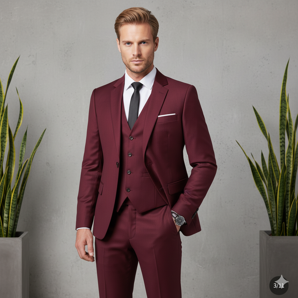 Herren Anzug 3-teilig | Slim Fit Elegant für Business & Hochzeit
