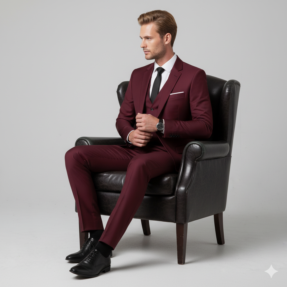 Herren Anzug 3-teilig | Slim Fit Elegant für Business & Hochzeit