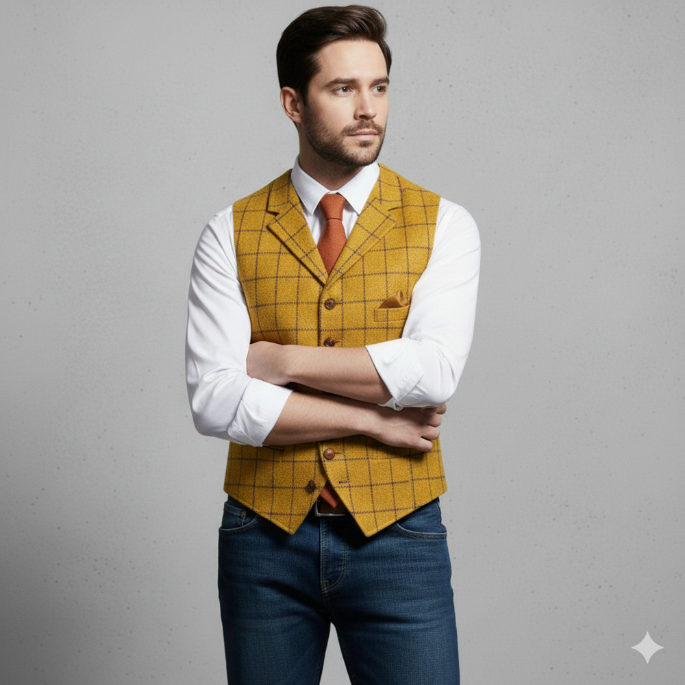 Herren Weste mit Karomuster | Elegant & Modern | Herbst/Winter