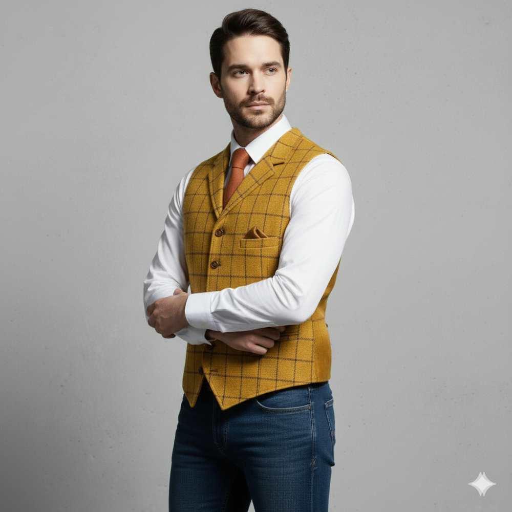 Herren Weste mit Karomuster | Elegant & Modern | Herbst/Winter