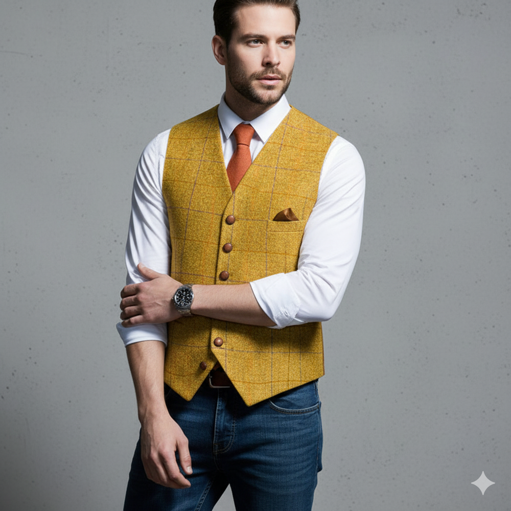 Herren Weste mit Karomuster | Elegant & Modern | Herbst/Winter