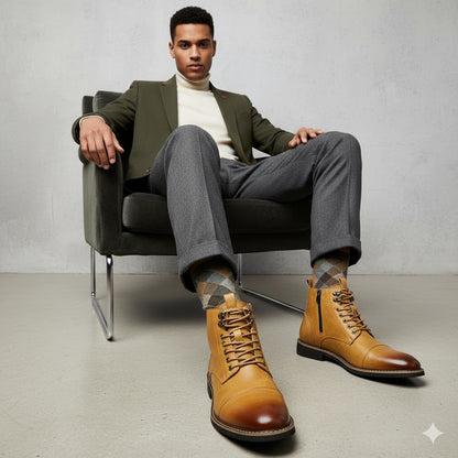 Elegante Herren Stiefeletten | Rutschfest & mit Reißverschluss