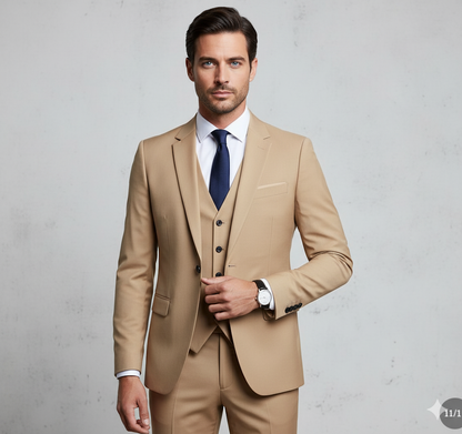 Herren Anzug 3-teilig | Slim Fit Elegant für Business & Hochzeit