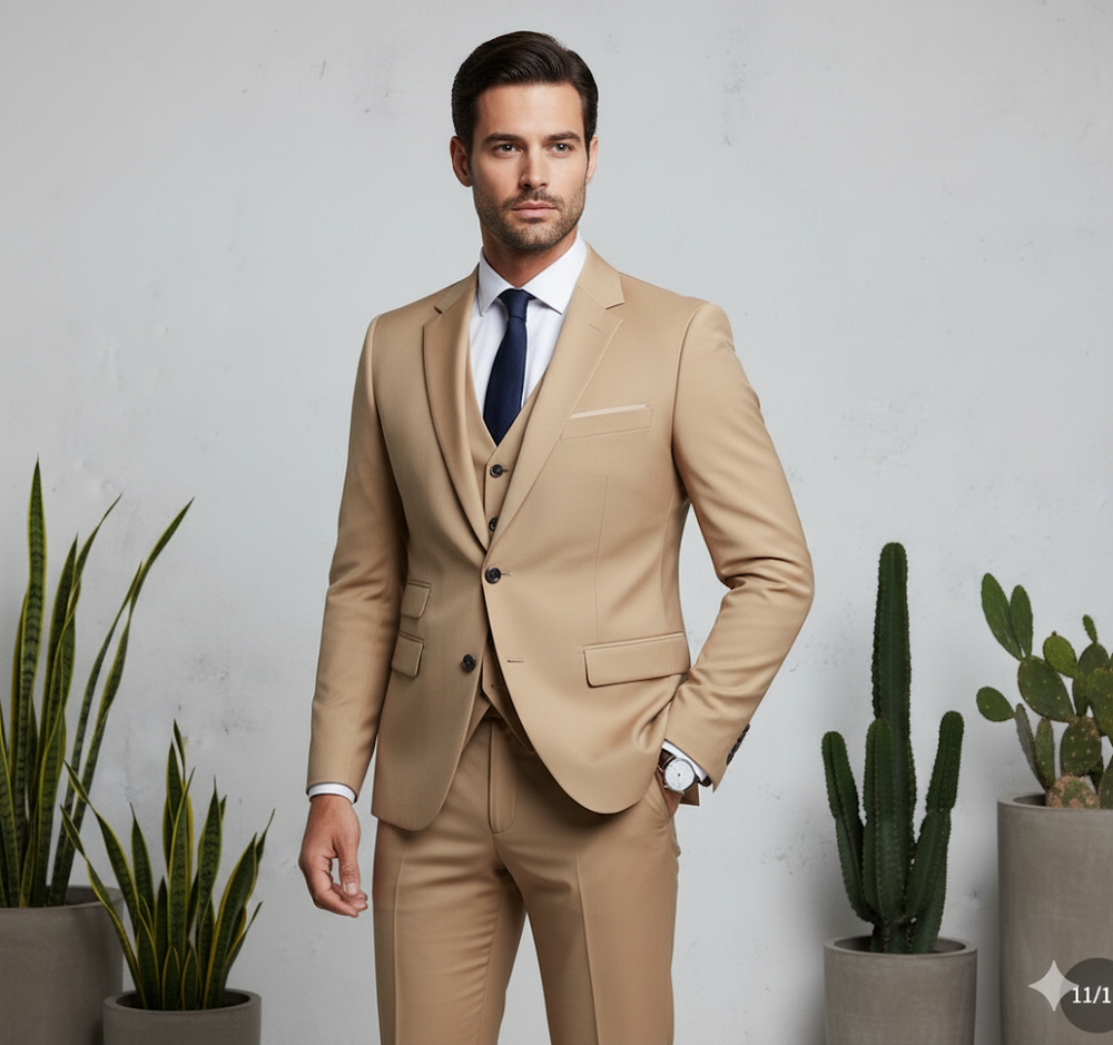 Herren Anzug 3-teilig | Slim Fit Elegant für Business & Hochzeit