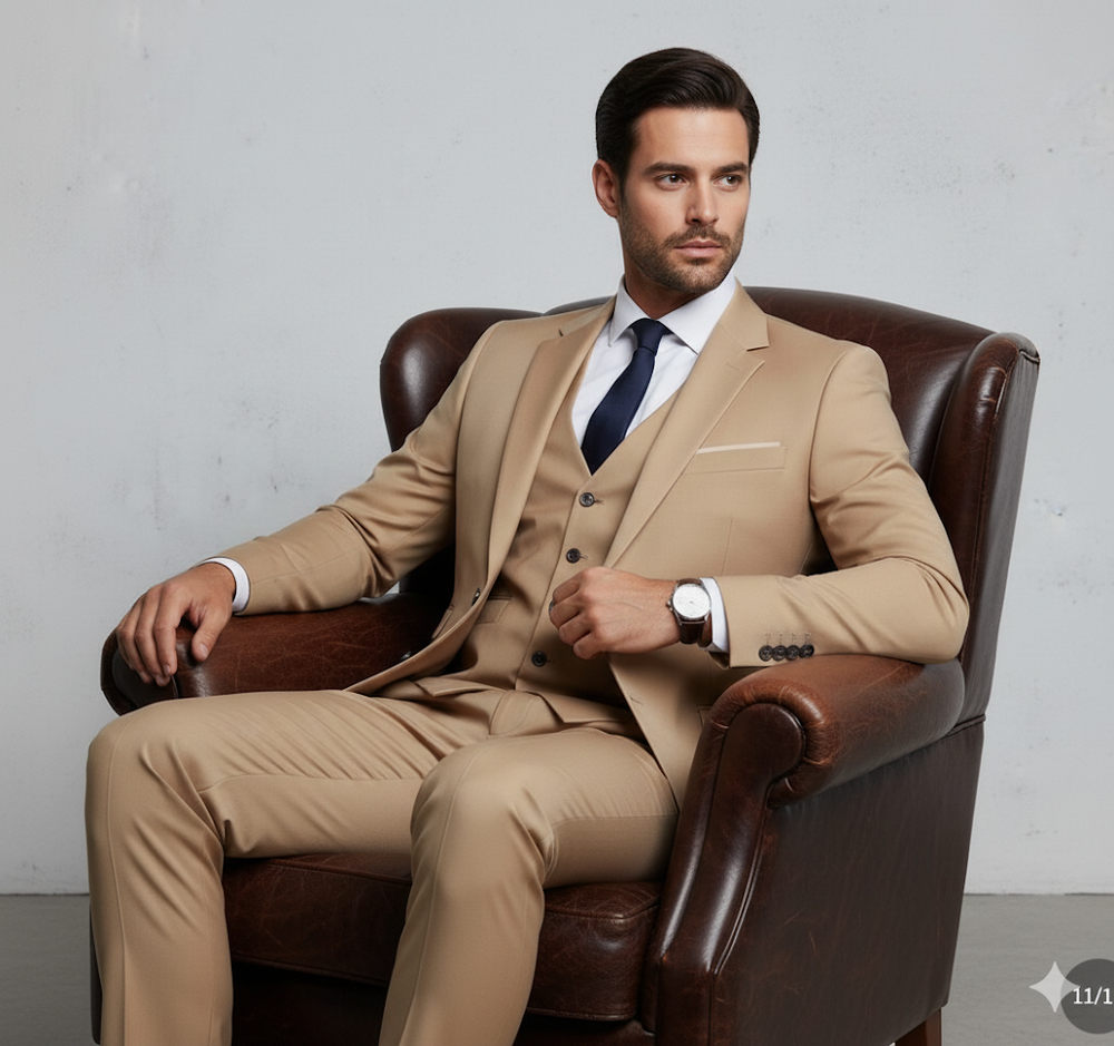 Herren Anzug 3-teilig | Slim Fit Elegant für Business & Hochzeit