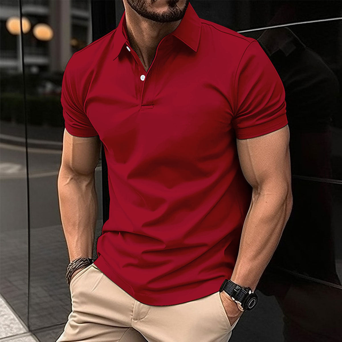 Vincent – Kurzärmliges Poloshirt für Herren in Uni-Farben
