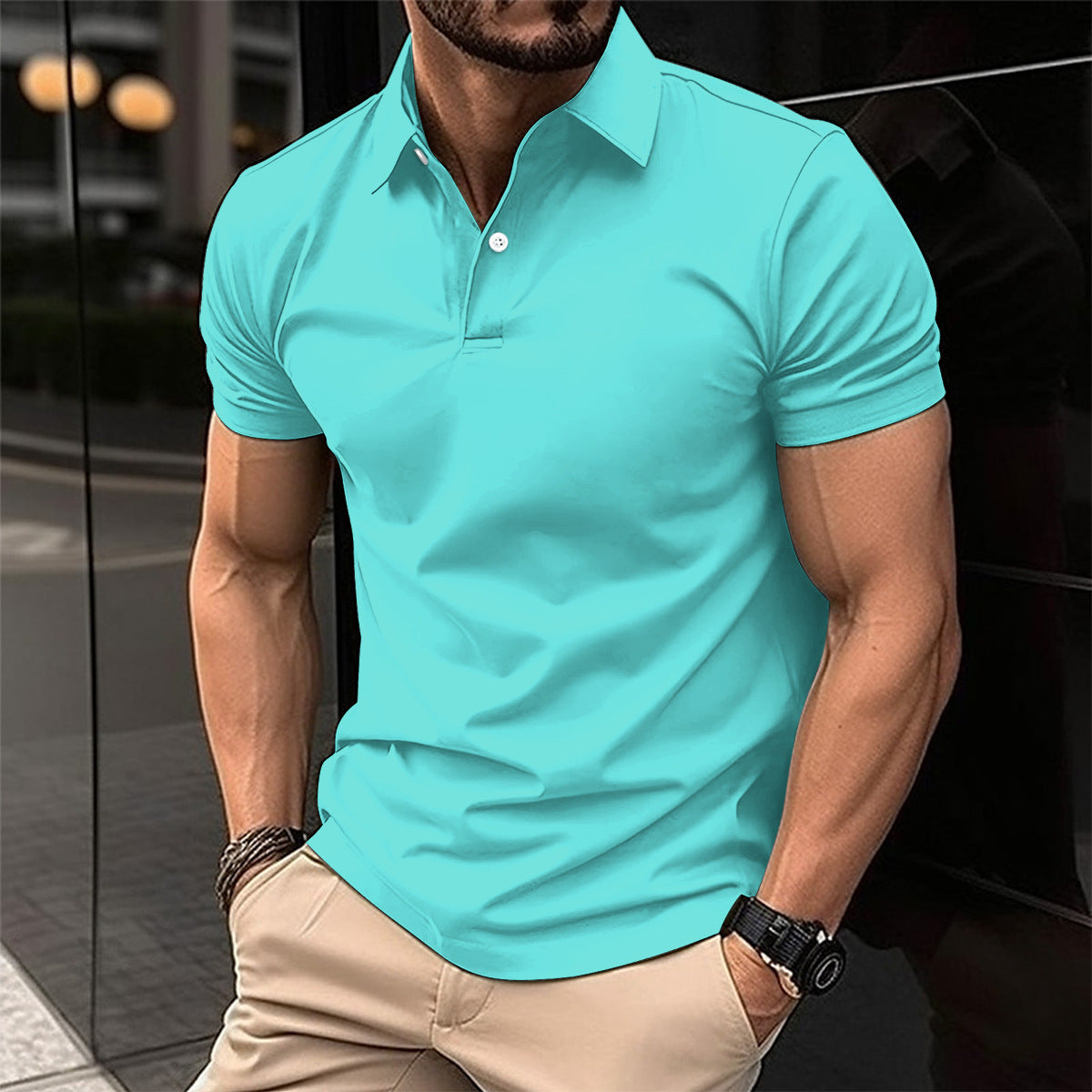 Vincent – Kurzärmliges Poloshirt für Herren in Uni-Farben