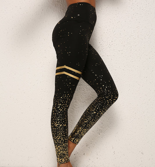ENGEL Damen Leggings – High Waist, Figurformender Schnitt mit glänzendem Print, Blickdicht und Elastisch