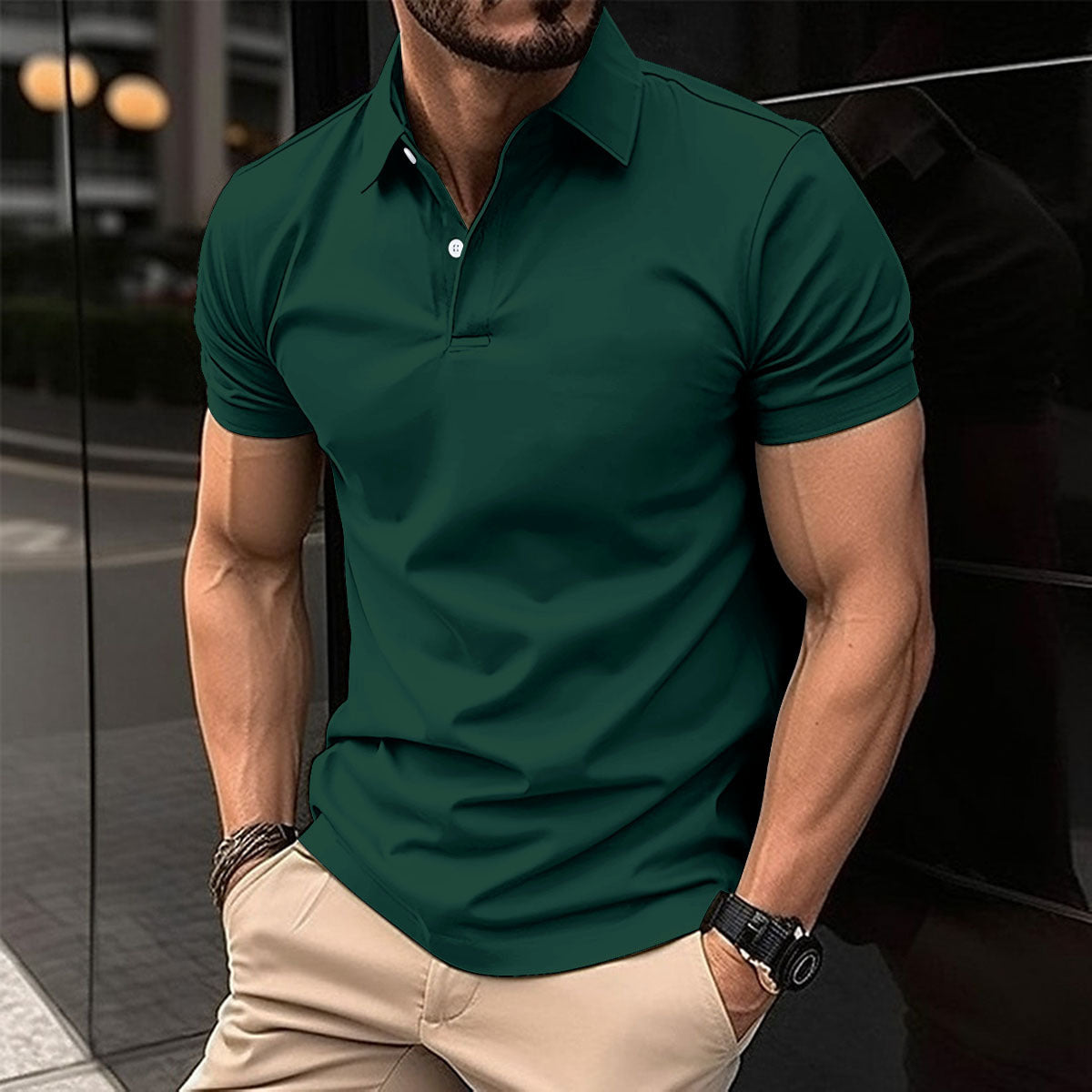 Vincent – Kurzärmliges Poloshirt für Herren in Uni-Farben