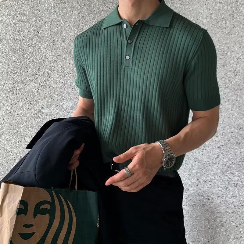 Kris – Poloshirt aus Baumwollmischung im koreanischen Stil