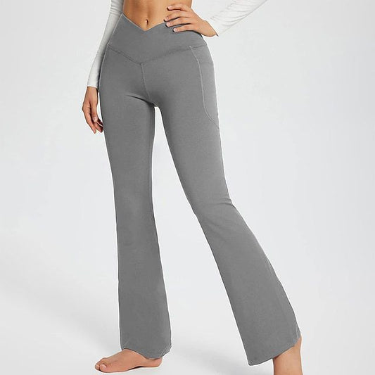 ENGEL Damen Yogahose – Bootcut Design, V-Cut Bund, Stretch Material