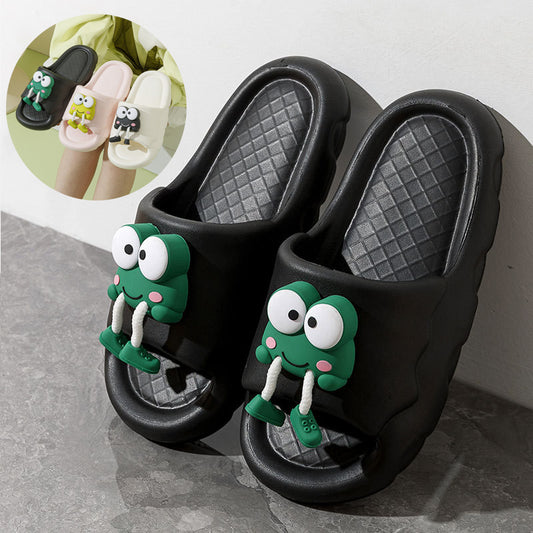 Denise – Weiche Damen-Hausschuhe mit Cartoon-Frosch