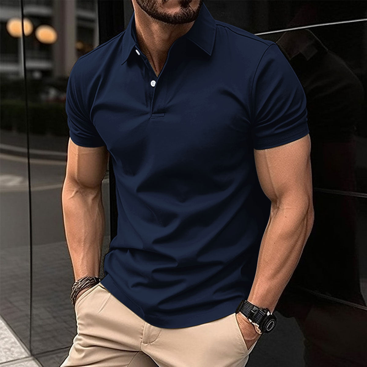 Vincent – Kurzärmliges Poloshirt für Herren in Uni-Farben